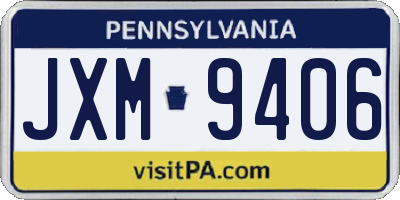 PA license plate JXM9406