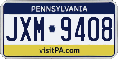 PA license plate JXM9408