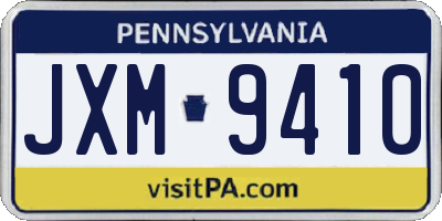 PA license plate JXM9410