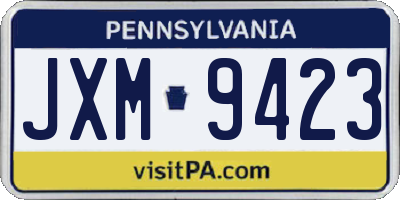 PA license plate JXM9423