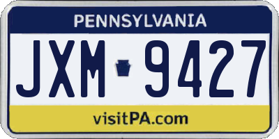 PA license plate JXM9427