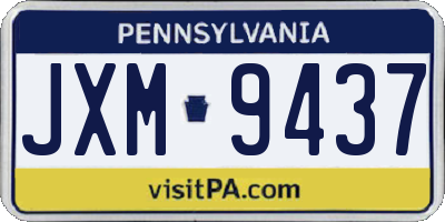 PA license plate JXM9437