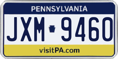 PA license plate JXM9460