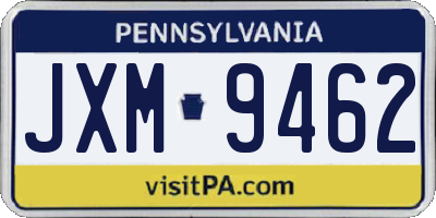 PA license plate JXM9462