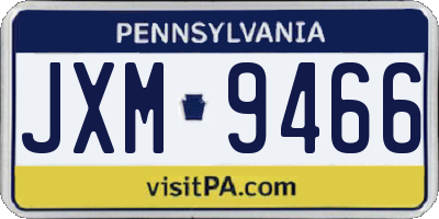 PA license plate JXM9466