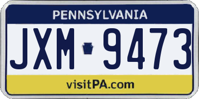 PA license plate JXM9473