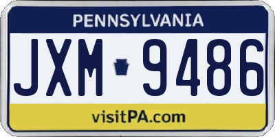 PA license plate JXM9486