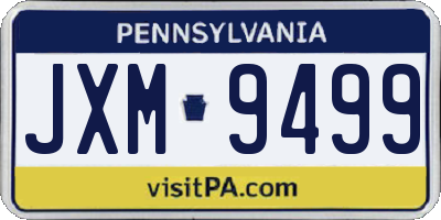 PA license plate JXM9499