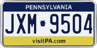 PA license plate JXM9504