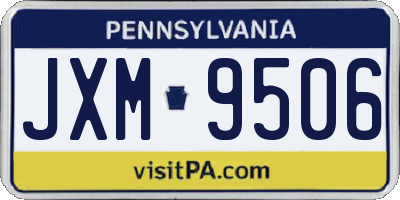 PA license plate JXM9506