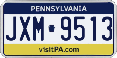 PA license plate JXM9513