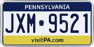 PA license plate JXM9521