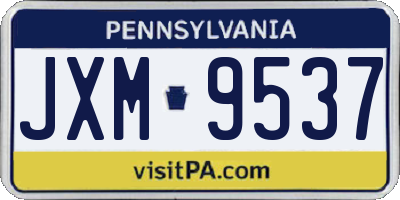 PA license plate JXM9537
