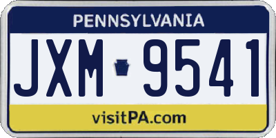 PA license plate JXM9541