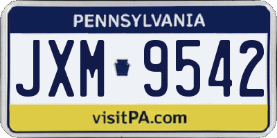 PA license plate JXM9542