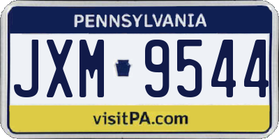 PA license plate JXM9544