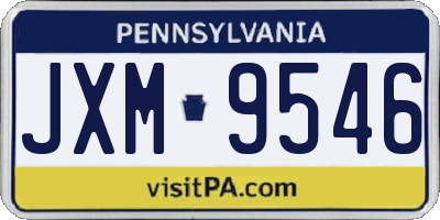 PA license plate JXM9546
