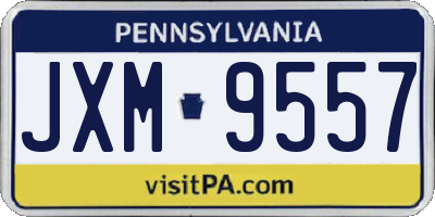 PA license plate JXM9557