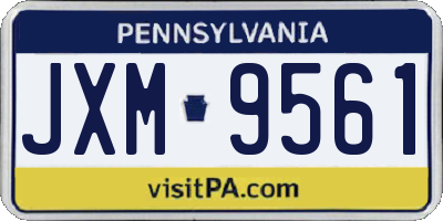 PA license plate JXM9561