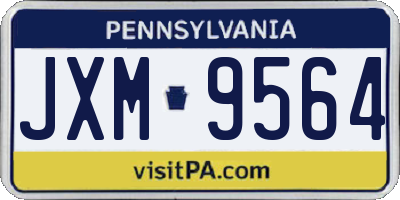 PA license plate JXM9564