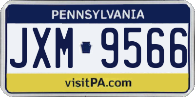 PA license plate JXM9566