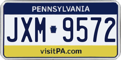 PA license plate JXM9572