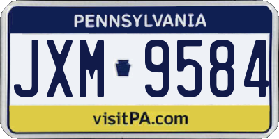 PA license plate JXM9584