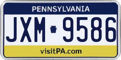 PA license plate JXM9586