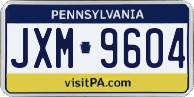 PA license plate JXM9604