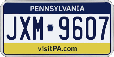 PA license plate JXM9607