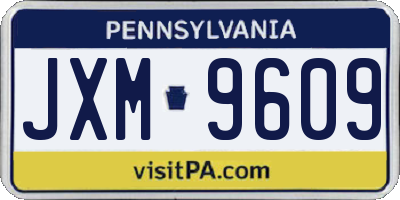 PA license plate JXM9609