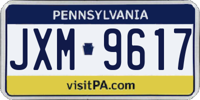 PA license plate JXM9617