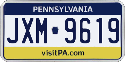 PA license plate JXM9619