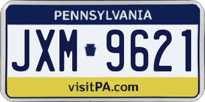 PA license plate JXM9621
