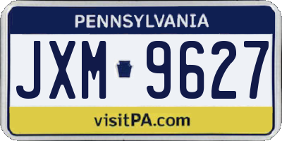 PA license plate JXM9627