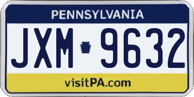 PA license plate JXM9632