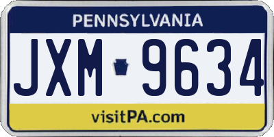 PA license plate JXM9634