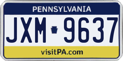 PA license plate JXM9637