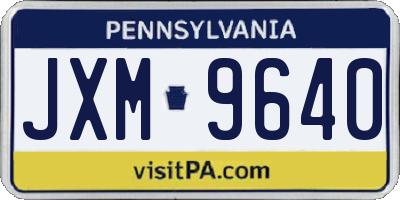 PA license plate JXM9640