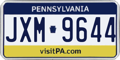 PA license plate JXM9644