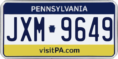 PA license plate JXM9649