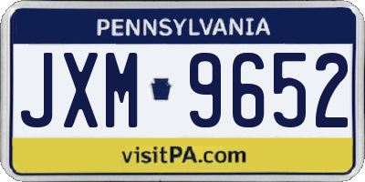 PA license plate JXM9652
