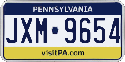 PA license plate JXM9654