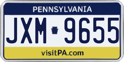 PA license plate JXM9655