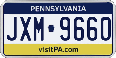 PA license plate JXM9660
