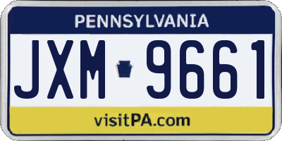 PA license plate JXM9661