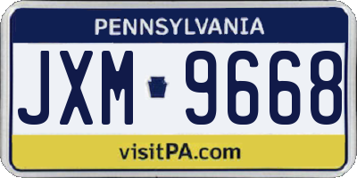 PA license plate JXM9668