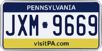 PA license plate JXM9669