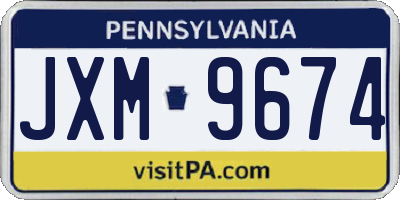 PA license plate JXM9674