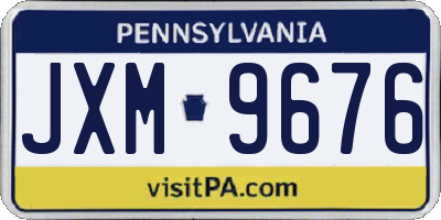 PA license plate JXM9676